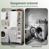 SoBuy BZR104-W Colonne Salle de Bain avec Panier à Linge Intégré – Meuble Gain de Place 171 cm, 6 Étagères et 2 Tiroirs, Blanc