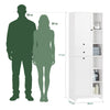 SoBuy BZR104-W Colonne Salle de Bain avec Panier à Linge Intégré – Meuble Gain de Place 171 cm, 6 Étagères et 2 Tiroirs, Blanc