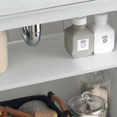 SoBuy BZR108-W Meuble sous Lavabo avec 2 Portes – 60×30×60 cm, Charge 30 kg, MDF E1, Blanc