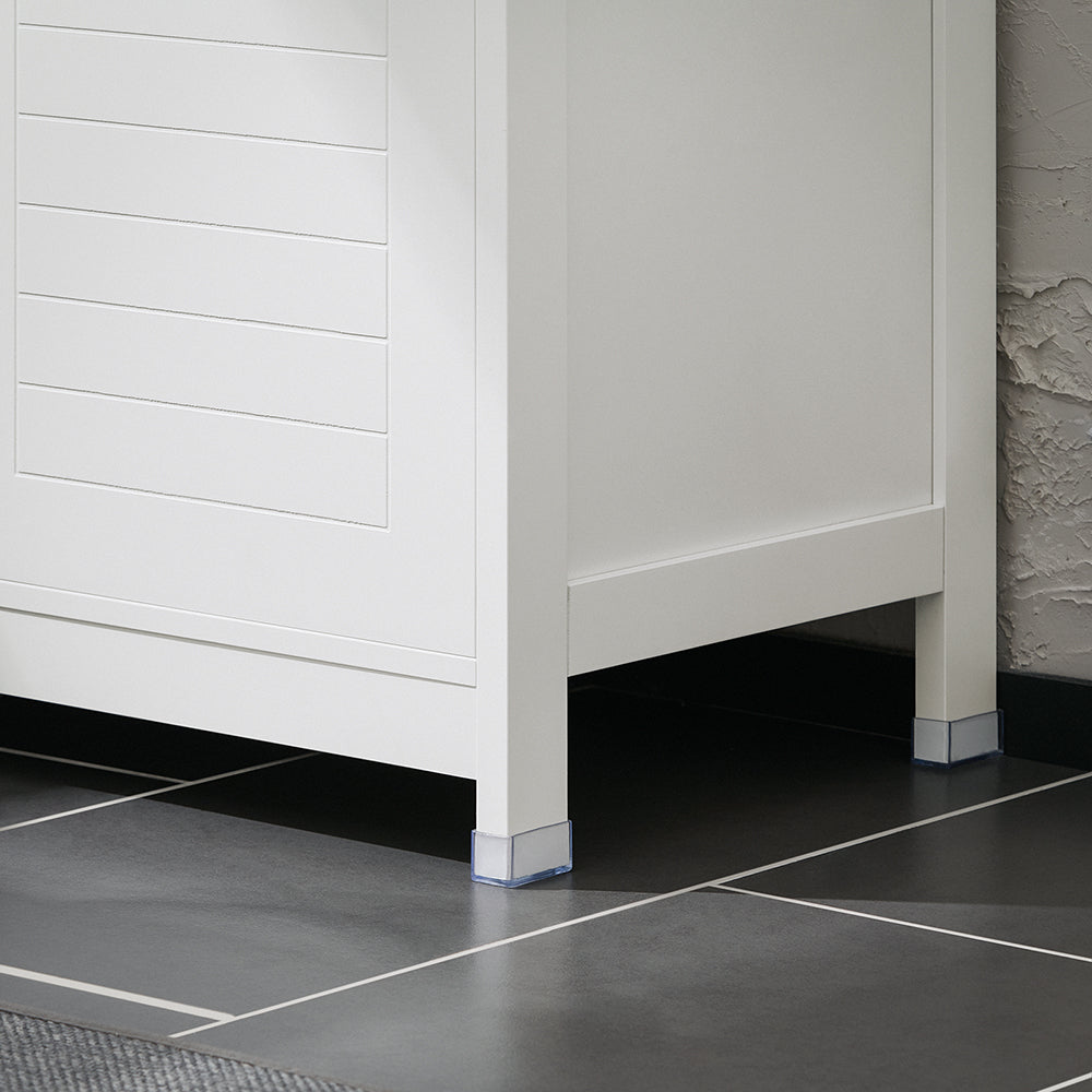 SoBuy BZR121-W Meuble Bas de Salle de Bain avec 2 Portes et Étagères Réglables – L70×P35×H90 cm, Charge 70 kg, MDF, Blanc