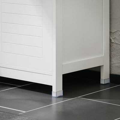 SoBuy BZR121-W Meuble Bas de Salle de Bain avec 2 Portes et Étagères Réglables – L70×P35×H90 cm, Charge 70 kg, MDF, Blanc