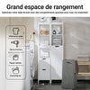 SoBuy BZR123-W Meuble Salle de Bain avec Panier à Linge Colonne Salle de Bain Rangement 145cm Meuble Rangement avec 2 Étagères Ouvertes et Panier à Linge Amovible Colonne Blanche pour Petits Espaces