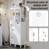 SoBuy BZR123-W Meuble Salle de Bain avec Panier à Linge Colonne Salle de Bain Rangement 145cm Meuble Rangement avec 2 Étagères Ouvertes et Panier à Linge Amovible Colonne Blanche pour Petits Espaces