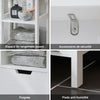SoBuy BZR123-W Meuble Salle de Bain avec Panier à Linge Colonne Salle de Bain Rangement 145cm Meuble Rangement avec 2 Étagères Ouvertes et Panier à Linge Amovible Colonne Blanche pour Petits Espaces