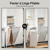 SoBuy BZR124-W Meuble Colonne avec Panier à Linge – Armoire de Salle de Bain Rangement Étroit Étagère de Salle de Bain Petit Meuble WC Placard Blanc 40x170x38 cm