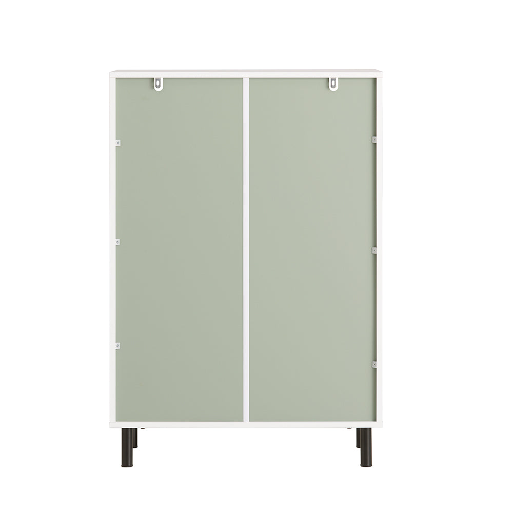 SoBuy BZR138-GR Meuble Bas de Salle de Bain – 60 × 30 × 87 cm, 2 Portes et Niche Ouverte, Vert et Blanc