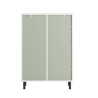 SoBuy BZR138-GR Meuble Bas de Salle de Bain – 60 × 30 × 87 cm, 2 Portes et Niche Ouverte, Vert et Blanc