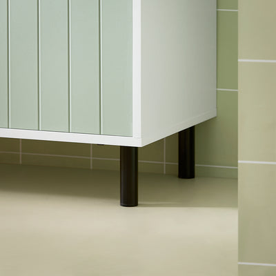 SoBuy BZR138-GR Meuble Bas de Salle de Bain – 60 × 30 × 87 cm, 2 Portes et Niche Ouverte, Vert et Blanc