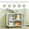 SoBuy BZR139-GR Meuble sous Lavabo Meuble sous Vasque avec 2 Portes et étagère réglable | Prévente