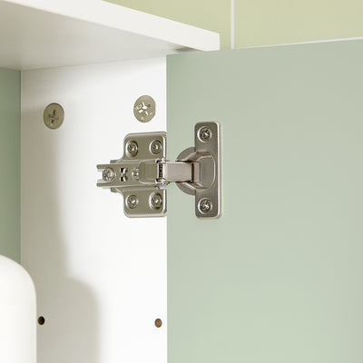 SoBuy BZR140-GR Armoire Murale de Salle de Bain – 60 × 15 × 54 cm, 2 Portes et Niche Ouverte, Vert et Blanc