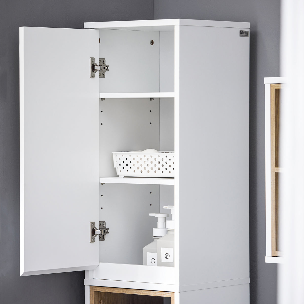 SoBuy BZR147-W Colonne de Salle de Bain 170 cm – Blanc