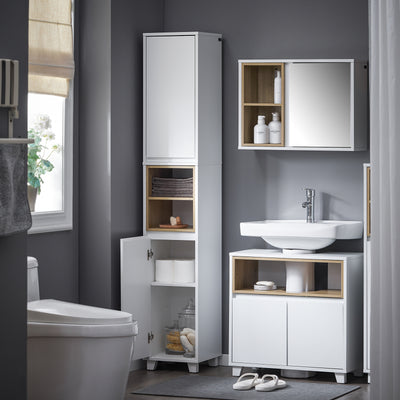 SoBuy BZR147-W Colonne de Salle de Bain 170 cm – Blanc