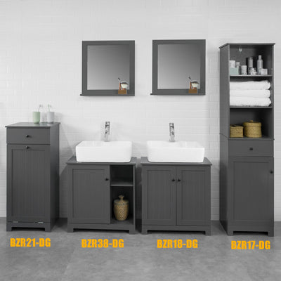 SoBuy BZR18-DG Meuble sous-Lavabo à 2 étages et 2 Portes