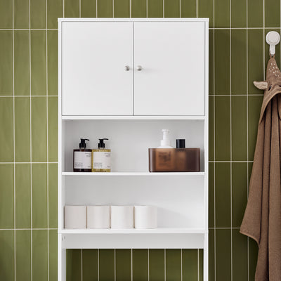 SoBuy BZR165-W Colonne Salle de Bain avec 3 Niveaux, pour Salle de Bain et WC, Rangement Optimisé, Design Fonctionnel, Usage Quotidien – L65×P20×H182 cm, Blanc