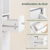 SoBuy BZR167-GW Meuble Colonne Salle de Bain, Armoire de Rangement Placard de Rangement Étroite, 1 Tiroir, 2 Portes et 5 Compartiments Ouverts, Étagères Réglables, Blanc Brillant, 20x20x180 cm