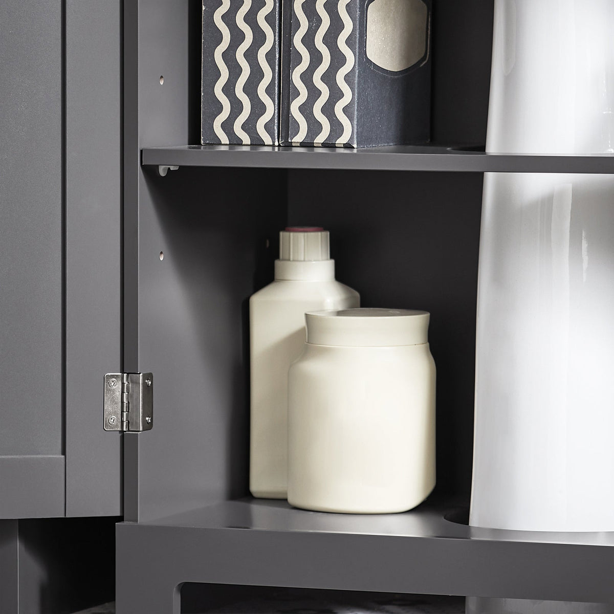 SoBuy BZR18-II-DG Meuble sous-Lavabo à 2 étages et 2 Portes Meuble de Rangement de Salle de Bain - L60cm x P30cm x H60cm