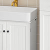 SoBuy BZR18-W Meuble sous lavabo Salle de Bain –Meuble sous Vasque avec Portes et étagère réglable – Meuble de Rangement de Salle de Bain Compact en MDF, Blanc, 60x60x29cm