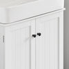 SoBuy BZR18-W Meuble sous lavabo Salle de Bain –Meuble sous Vasque avec Portes et étagère réglable – Meuble de Rangement de Salle de Bain Compact en MDF, Blanc, 60x60x29cm