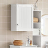 SoBuy BZR19-W Meuble Haut Salle de Bain – Armoire de Salle de Bain Suspendue avec Porte et Étagères Réglables, Etagere Murale en Bois pour Cuisine, Entrée – Armoire à Pharmacie, Blanc, 40x52x23cm