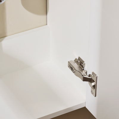 SoBuy BZR196-BR Meuble Lave-Mains Suspendu 40 × 22 × 56 cm avec Lavabo Céramique et Porte à Fermeture Douce – Effet Bois Foncé