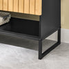 SoBuy BZR202-SCH Meuble sous Lavabo Salle de Bain 60 cm Petit Meuble de Rangement en Bambou et Métal Meuble sous Vasque Compact pour WC ou Petite Salle de Bain