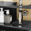SoBuy BZR202-SCH Meuble sous Lavabo Salle de Bain 60 cm Petit Meuble de Rangement en Bambou et Métal Meuble sous Vasque Compact pour WC ou Petite Salle de Bain