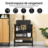 SoBuy BZR202-SCH Meuble sous Lavabo Salle de Bain 60 cm Petit Meuble de Rangement en Bambou et Métal Meuble sous Vasque Compact pour WC ou Petite Salle de Bain