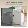 SoBuy BZR21-II-DG Meuble Bas de Salle de Bain, Armoire Toilette avec 1 Tiroir et 1 Panier à Linge Pliable, Meuble de Rangement, Corbeille à Linge, Coffre à Linge, Porte Vêtement, 40x38x90cm, Gris