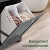 SoBuy BZR21-II-DG Meuble Bas de Salle de Bain, Armoire Toilette avec 1 Tiroir et 1 Panier à Linge Pliable, Meuble de Rangement, Corbeille à Linge, Coffre à Linge, Porte Vêtement, 40x38x90cm, Gris