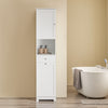 SoBuy BZR216-W Colonne de Salle de Bain avec Panier à Linge 45 L, Tiroir, Étagère Réglable et Porte Réversible – Charge 34 kg – 40×38×180 cm, Blanc