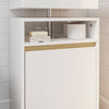 SoBuy BZR222-W Meuble sous Lavabo Étroit avec Découpe en U 40x60x30cm Salle de Bain | Petit Meuble Vasque, Rangement Bas pour Toilettes Invités et Petits Espaces, Finition Mat Blanc et Aspect Bois Blanc