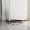 SoBuy BZR222-W Meuble sous Lavabo Étroit avec Découpe en U 40x60x30cm Salle de Bain | Petit Meuble Vasque, Rangement Bas pour Toilettes Invités et Petits Espaces, Finition Mat Blanc et Aspect Bois Blanc