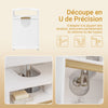 SoBuy BZR222-W Meuble sous Lavabo Étroit 40×30×60 cm – Découpe en U, Niche Ouverte, Pieds Anti-Humidité, Blanc et Bois