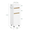 SoBuy BZR225-WN Colonne de Salle de Bain sur Roulettes avec Tiroir – Porte et Étagère, Rangement Vertical – 33×30×91 cm, Blanc