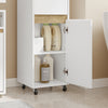 SoBuy BZR225-WN Colonne de Salle de Bain sur Roulettes avec Tiroir – Porte et Étagère, Rangement Vertical – 33×30×91 cm, Blanc