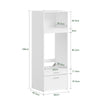 SoBuy BZR230-W Colonne de Buanderie pour Lave-Linge avec 2 Tiroirs – Penderie Escamotable, MDF – 66×60,5×186 cm, Blanc