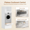 SoBuy BZR230-W Colonne de Buanderie pour Lave-Linge avec 2 Tiroirs – Penderie Escamotable, MDF – 66×60,5×186 cm, Blanc