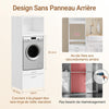 SoBuy BZR230-W Colonne de Buanderie pour Lave-Linge avec 2 Tiroirs – Penderie Escamotable, MDF – 66×60,5×186 cm, Blanc