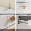 SoBuy BZR230-W Colonne de Buanderie pour Lave-Linge avec 2 Tiroirs – Penderie Escamotable, MDF – 66×60,5×186 cm, Blanc