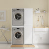 SoBuy BZR231-W Meuble Lave-Linge et Sèche-Linge avec Armoire – Tiroir, Étagères Réglables – 110×60,1×186 cm, Blanc