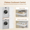 SoBuy BZR231-W Meuble Lave-Linge et Sèche-Linge avec Armoire – Tiroir, Étagères Réglables – 110×60,1×186 cm, Blanc