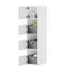 SoBuy BZR232-W Armoire de Rangement 4 Portes pour Buanderie – Compartiments Ouverts et Étagères – 60×40×186,4 cm, Blanc