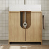 SoBuy BZR235-N Meuble sous-Vasque à Poser 60 cm – Meuble sous Lavabo Chêne Clair Style Scandinave avec Porte-Serviette Intégré – 60×30×60 cm, Charge 30 kg