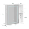 SoBuy BZR239-E-W Armoire Miroir de Salle de Bain avec LED et Prises – Meuble Mural, Étagères – 60×15,5×60 cm, Blanc