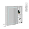 SoBuy BZR239-E-W Armoire Miroir de Salle de Bain avec LED et Prises – Meuble Mural, Étagères – 60×15,5×60 cm, Blanc