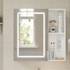 SoBuy BZR239-E-W Armoire Miroir de Salle de Bain avec LED et Prises – Meuble Mural, Étagères – 60×15,5×60 cm, Blanc