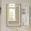 SoBuy BZR239-E-W Armoire Miroir de Salle de Bain avec LED et Prises – Meuble Mural, Étagères – 60×15,5×60 cm, Blanc