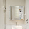 SoBuy BZR239-E-W Armoire Miroir de Salle de Bain avec LED et Prises – Meuble Mural, Étagères – 60×15,5×60 cm, Blanc