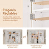 SoBuy BZR239-E-W Armoire Miroir de Salle de Bain avec LED et Prises – Meuble Mural, Étagères – 60×15,5×60 cm, Blanc