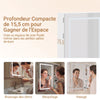 SoBuy BZR239-E-W Armoire Miroir de Salle de Bain avec LED et Prises – Meuble Mural, Étagères – 60×15,5×60 cm, Blanc